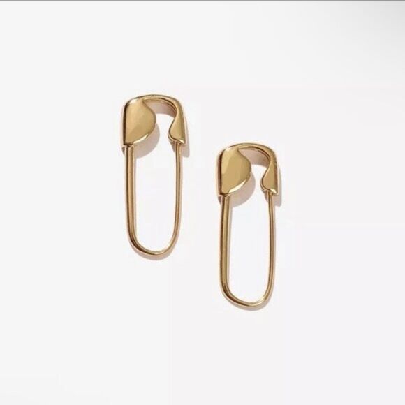 Gold Plated Minimalist Pin Earrings - Picture 2 of 3